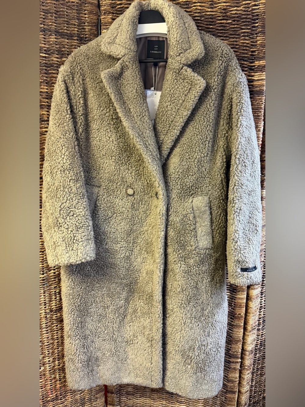 Lookast- Teddy Bear Long Coat- NWT, Brown, Pit to pit-24 inches, One Size